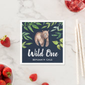 Waterverf Wild One Beer Eerste Verjaardag | Marine Servet (Insitu)