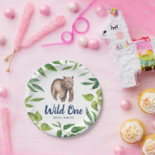 Waterverf Wild One Beer Eerste Verjaardag | Wit Papieren Bordje (Feest)