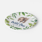 Waterverf Wild One Beer Eerste Verjaardag | Wit Papieren Bordje (Gekanteld)