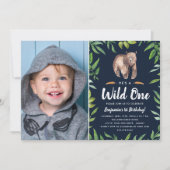 Waterverf Wild One | Foto Verjaardagsfeest | Marin Kaart (Voorkant)