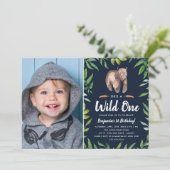 Waterverf Wild One | Foto Verjaardagsfeest | Marin Kaart (Staand voorkant)