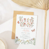 Waterverf Wild One Wildflower 1e Verjaardag Kaart