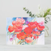 Waterverf Wild Red Poppies Kaart (Staand voorkant)