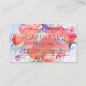 Waterverf Wild Red Poppies Visitekaartje (Voorkant)