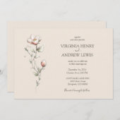 Waterverf wild roos Weddenschap Kaart (Voorkant / Achterkant)