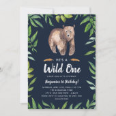 Waterverf Wild Uitnodiging één dag | marine (Voorkant)