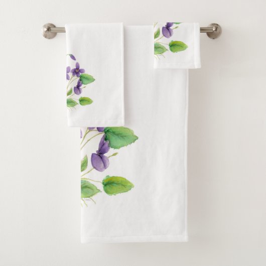 Waterverf Wild Violet-handdoekset Bad Handdoek (Insitu)