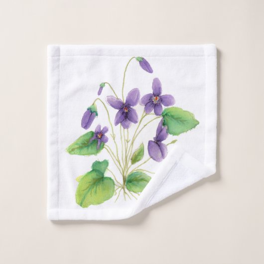 Waterverf Wild Violet-handdoekset Bad Handdoek (Wasdoekje)
