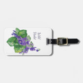 Waterverf Wild Violet Paarse Tuinbloem Bagagelabel (Voorkant horizontaal)