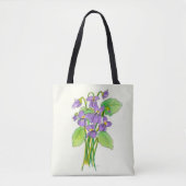 Waterverf Wild Violets Tote Bag (Voorkant)
