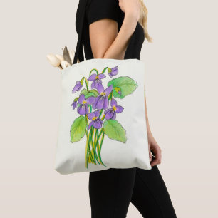 Waterverf Wild Violets Tote Bag