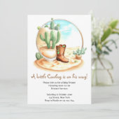 Waterverf Wild West Boy Baby shower Kaart (Staand voorkant)