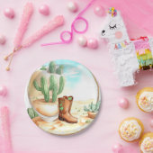 Waterverf Wild West Boy Baby shower Papieren Bordje (Feest)