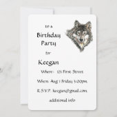 Waterverf Wild Wolf Head Design Kaart (Achterkant)