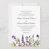 Waterverf Wildbloem | 3 sets voor het huwelijk van Kaart (Voorkant)