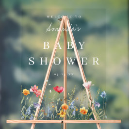 Waterverf Wildbloem Baby shower Acryl Bord