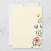 Waterverf Wildbloem Baby shower Bedankkaart (Achterkant)