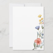 Waterverf Wildbloem Baby shower Bedankkaart (Achterkant)