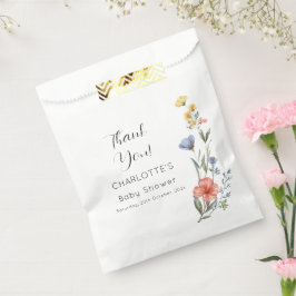 Waterverf Wildbloem Baby shower Bedankzakje