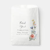 Waterverf Wildbloem Baby shower Bedankzakje (Voorkant)