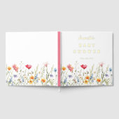 Waterverf Wildbloem Baby shower Gastenboek (Volledig)