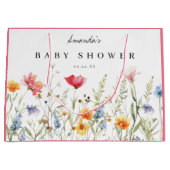 Waterverf Wildbloem Baby shower Groot Cadeauzakje (Voorkant)
