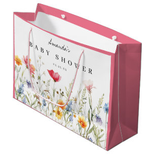 Waterverf Wildbloem Baby shower Groot Cadeauzakje