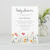 Waterverf Wildbloem Baby shower Kaart (Staand voorkant)