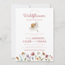 Waterverf Wildbloem Baby shower Kaart