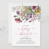 Waterverf Wildbloem Baby shower Kaart (Voorkant)