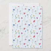 Waterverf Wildbloem Baby shower Kaart (Achterkant)