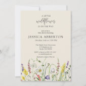 Waterverf Wildbloem Baby shower Kaart (Voorkant)