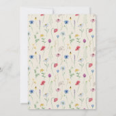 Waterverf Wildbloem Baby shower Kaart (Achterkant)