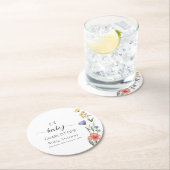 Waterverf Wildbloem Baby shower Ronde Kartonnen Onderzetter (Insitu)