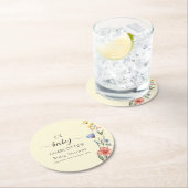 Waterverf Wildbloem Baby shower Ronde Kartonnen Onderzetter (Insitu)