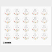 Waterverf Wildbloem Baby shower Ronde Sticker (Vel)