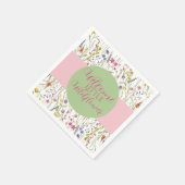 Waterverf Wildbloem Baby shower Servet (Hoek)