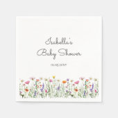 Waterverf Wildbloem Baby shower Servet (Voorkant)