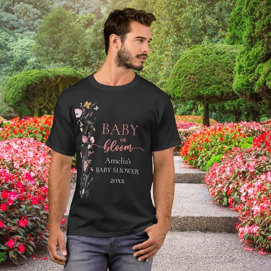 Waterverf Wildbloem Baby shower T-shirt