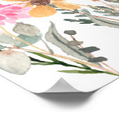 Waterverf Wildbloem Baby shower Welkomstteken Poster (Hoek)