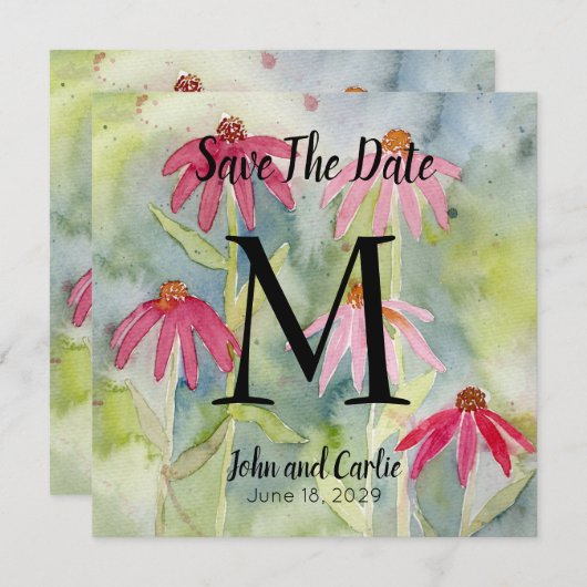 Waterverf Wildbloem Bewaar de data (Voorkant / Achterkant)