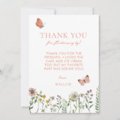 Waterverf Wildbloem Birthday Dank je wel Bedankkaart (Voorkant)