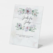 Waterverf wildbloem bloei boeken gast  reclamebord met voetstuk (Voorkant)