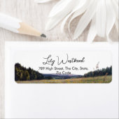 Waterverf Wildbloem Bloemige Elegante Script Etiket (Insitu)