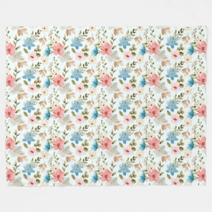 Waterverf Wildbloem Bloempatroon Fleece Deken