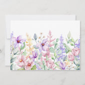 Waterverf Wildbloem | Botanisch Baby shower IV Kaart (Achterkant)