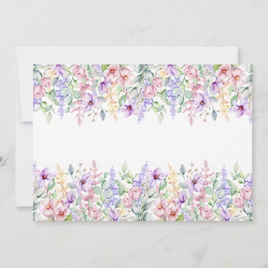 Waterverf Wildbloem | Botanisch Baby shower IV Kaart (Achterkant)