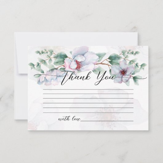 Waterverf wildbloem dank je kaart (Voorkant)