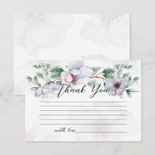 Waterverf wildbloem dank je kaart (Voorkant / Achterkant)