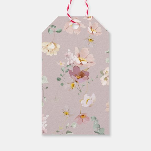 Waterverf wildbloem dank u label cadeaulabel (Achterkant)